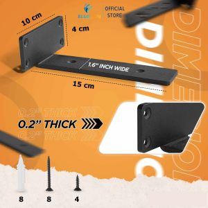 Bộ 2 giá đỡ kệ dấu chân chữ T BLUEZON pát sắt đỡ kệ gỗ treo tường decor trang trí