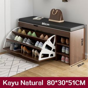 Lemari Sepatu Simple Bertingkat/Rak Sepatu/Bangku yang Bisa Duduk Sambil Ganti Sepatu/Lemari Penyimpanan Sepatu Bukaan Depan
