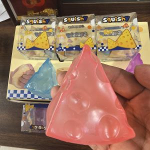 angchi crunchy squishy toy stress ball cheese butter squishy 捏捏乐 Non-Bounce Cheese Squishy Toy Moldable Triangle Cheese Cube Ball Novelty Pinch Sensory Fidget Ball Xmas Gift
