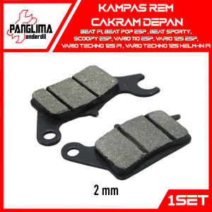 Kampas Rem Cakram Depan Beat FI CBSK25 STDK25 Pop eSP KG1 K25G & Scoopy K1GR & Vario 110 Techno CBS 125 K60 150 K59 ISS STD Helm in Per Spring Cakram Kampas Pad Dispad Kanvas Rem Disc Plat Panglima