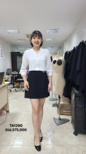 áo nữ thiết kế Áo sơ mi mữ MC FAshion cổ tàu tay lỡ chất lụa tằm tuyết mềm mại thanh lịch màu trắng đen TA1290