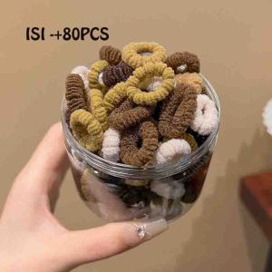 JR - FREE TOPLES 80PCS - IKAT RAMBUT ANAK DONAT MODEL SALUR / KARET RAMBUT DONAT / KUNCIRAN DONAT