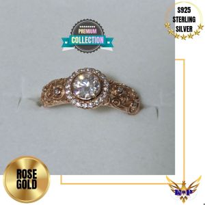 Gardette Ring S925 Sterling Silver Ring Inlaid With Round 0.55 Carat D Color VVS1 Moissanite Size Adjustable