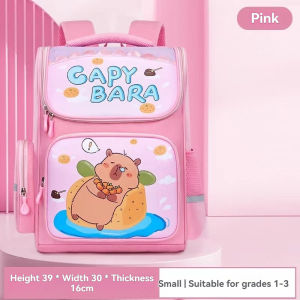 New Capybara Kids School Bag Lightweight Waterproof Children’s School Backpack（6-15Y)  Spine Protection Load Reduction Large Capacity Primary School bag Backpack