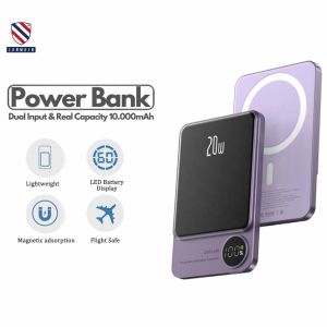 Mini Portable Charger 10000mah Power bank Magnetic 15W Wireless Charging Metal Ultra Thin Power Bank With Led Display Q