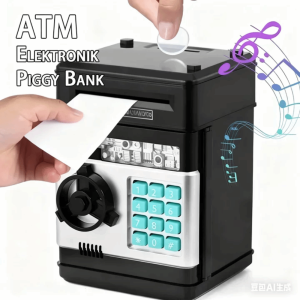 VERIDIAI Electronic Lock Kids Electronic Money Safe Box Digital Keypad LED Display Children Saving Pot Educational Toy Battery Operated Electronic Save Money Box Children Education