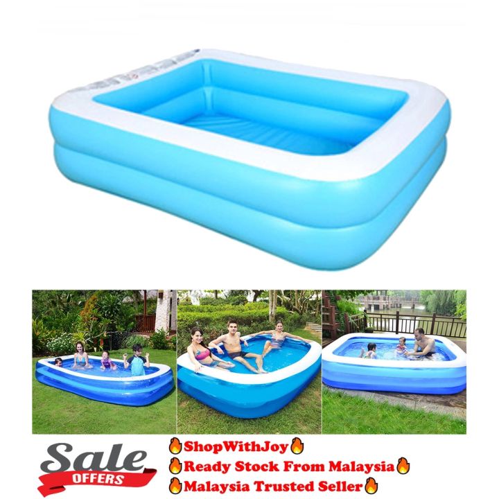 【Msia Stock】 Inflatable Swimming Pool Family Pool Kolam Renang Pelampung Outdoor Pool Kolam Mandi 2 Layers Premium