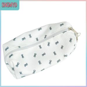 【SHGMYD】 กระเป๋าดินสอผ้าใบผูกโบว์ลายการ์ตูนอาหารผลไม้กระเป๋าเก็บของโรงเรียนอุปกรณ์เครื่องเขียนนักเรียนกระเป๋าเก็บอุปกรณ์ออกแบบให้ทันสมัย