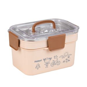 Hộp cơm inox 2 tầng 3 ngăn có quai xách đựng thức ăn tiện lợi