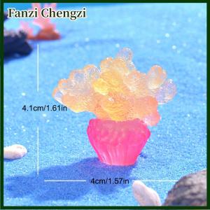 Fanzi Marine Luminous Coral Micro Landscape Ornaments Glowing Coral Oyster DIY Desktop Fish Tank Aquarium Decor Toys Dollhouse Model