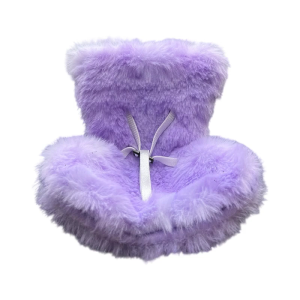 Miniature Vehicle Interior Decors Doll Furry Chair With Adjustable Strap For 10-17cm Collectibles