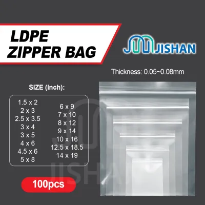 [100pcs] Small Zipper Plastic Bag / LDPE Zip Lock Storage Bag / Seal Clear Ziplock Packaging