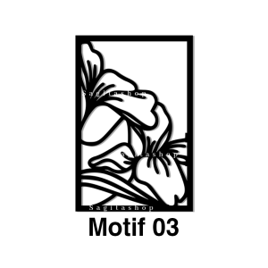 pajangan Dinding Kayu Laser Cutting Motif Bunga