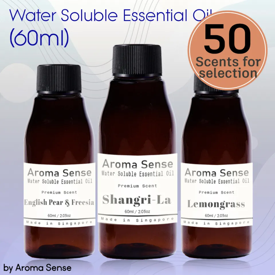 2 x 60ml] Aroma Sense Water Soluble Essential Oil (60ml) with 50 Scents for  selection - Fresh