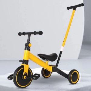 MECOME 4 in 1 Mode Baby Tricycle Sturdy with Push Handle Childrens Scooter Upgraded Multifunctional Toddler Balance Bike For 1-4 Years Old