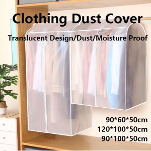 Cloth Cover Plastic Dust Waterproof Ransparent Clothes Dust Cover Protector Cover Zipper Transparent Hanger Storage Moisture-proof and Dust-proof