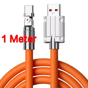 NEW 120w 6A Fast Charge Usb Type C Data Cable 180 Degree Rotating Gaming Elbow Cable For Xiaomi Mobile Phone Charger Usb
