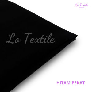 Kain Wolfis Jet Black Wollpeach Wolpis Eceran Tebal Premium 1 Meter Murah - Bahan Gamis Abaya Arab