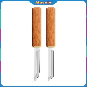 Masely Fruit Double Knife Non-Control Stainless Steel Knife Fruit Sushi Outdoor Slicing Knife