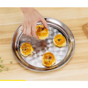 Nampan Bulat Polos Stainless / Nampan Baki Bundar Polo Stainless Tebal