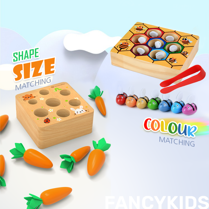 Montessori Wooden Early Learning Toy/Beehive Color Matching Sorting ...