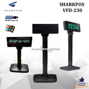 Customer Display Sharkpos VFD 230 Layar Petunjuk Harga USB VFD 230