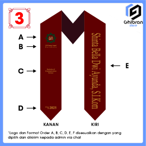 1 HARI JADI Selempang Leher Custom Logo - Selempang Wisuda Leher Bahan Kain Beludru Premium