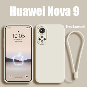 Silicone Case for Huawei Nova 11 10 10 Pro 9 9 SE P60 Honor Magic 5 4 90 70 50 Lite Pro 4G 5G Official Original Straight Edge with Lanyard Phone Case Lens Protector Cover Casing N27-1