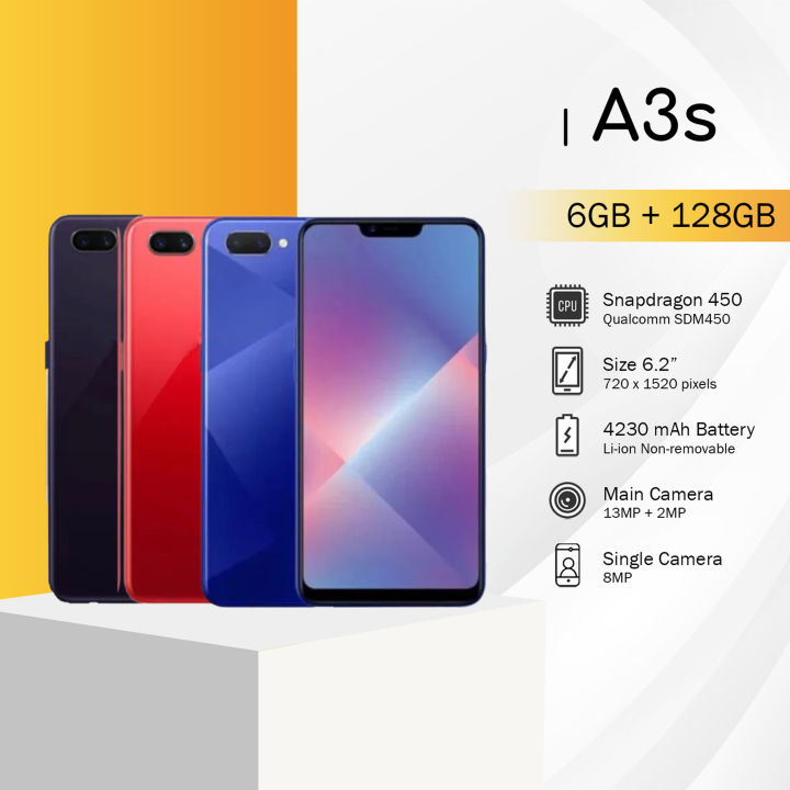 HP OPPO A3S RAM 6/128GB NEW GARANSI Handphone Android 6Gb Ram Hp