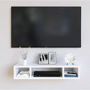 Rak TV Dinding Minimalis/Meja TV Tempel Dinding Model 3 Kotak 80x15cm
