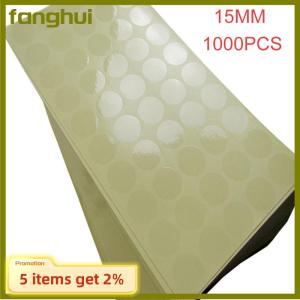 fanghui 1000 15MM clear round sticker round transparent labels circle PVC Sealing labels