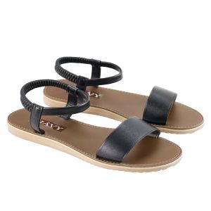 Giày sandal nữ quai ngang kiểu trơn thun hậu SU314 - GIAVY