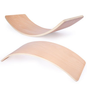 [SG Stock]Wooden Balance Board Wobble Balance Board Rocker Board Natural Wood Curvy Board Kids Yoga Board Birthday gift
