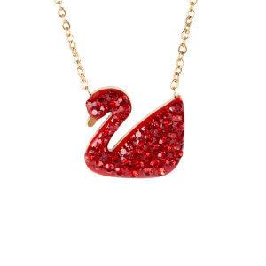 Perhiasan Wanita Kalung Rantai Asli Titanium Liontin Angsa Model Terbaru 2024 // Kalung Choker Rantai Rose Gold // Kalung Import Korea Anti Karat Selamanya