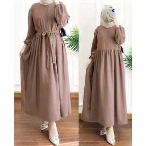 Balena Midi Dress Polos Bahan Crinkle Airflow