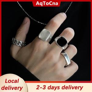 [COD] AqToCna Ship within 24 hours 1Set Fashion Creative Punk Poker Joker Rings For Men Retro Personality Goth Skeleton Couple Rings Jewelry Accessories Gifts