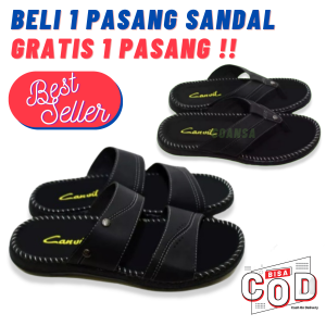 Promo Sandal Pria BELI 1 GRATIS 1 Sendal selop pria kulit terbaru
