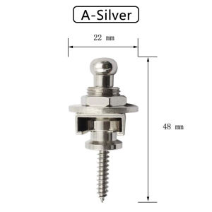 Metal Guitar Strap Button Strap Fixing Pin with Fixing Screw Guitar Strap Lock Knob with Lock Classical Guitar