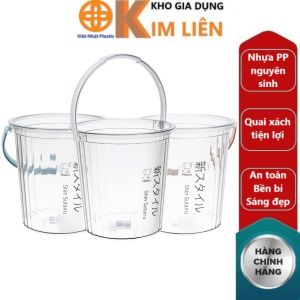 Xô trong 10L HOKORI nhựa VIỆT NHẬT cao cấp - Quai xách đựng nước đá - Chính hãng 5228
