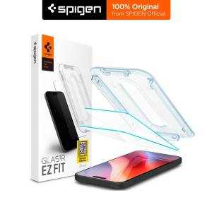 Spigen Glas.tR EZ Fit Tempered Glass for iPhone 16 / iPhone 15 – (2 Pack)