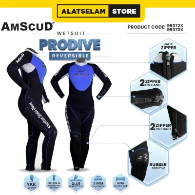 AmScuD Wetsuit Prodive Reversible 3mm UNISEX / Peralatan Selam / Pakaian Selam / Pakaian Snorkling diving 3mm / Baju Scuba Diving 3mm