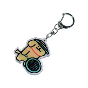 Fun Dog Shuttlecock Keyring Elegant Acrylic Keychain Metal Keyring For Teens Adults Office School Travel Daily Use