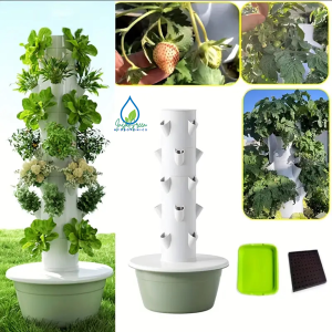 5 Tier Vertical Hydroponic Tower Vegetable Growing Machine Soilless Cultivation System Tower Garden Planting Pot for Home Farming