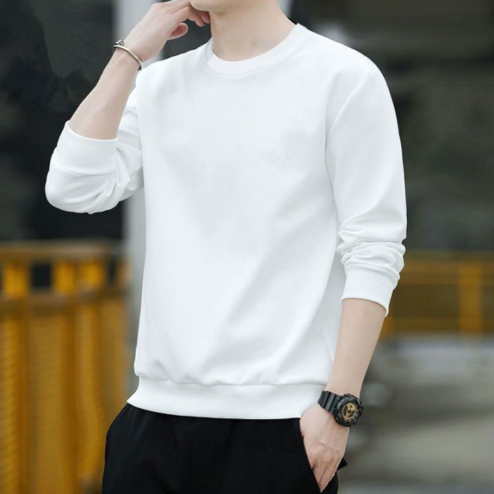 Sweatshirt Men s Long Sleeve Round Neck Pullover Sweatshirt Korean