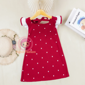 AYDA - Dress Anak Segy Motif Polkadot Terlaris / Fashion Dress Anak Perempuan Model Lengan Ruffle Terbaru
