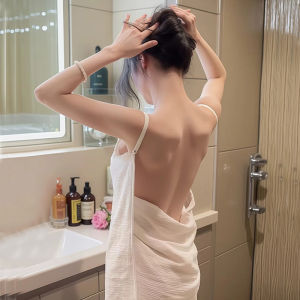 Wearable Bath Wraps Towels for Women Backless Sling Bath TowelTowel Dress for Women After ShowerSoft and Super Absorbent