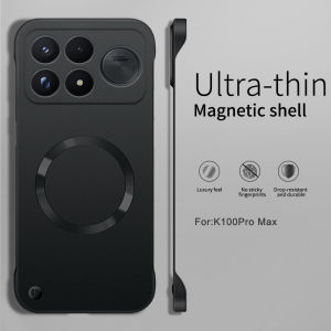 Luxury Magnetic Casing for Xiaomi Poco F9 Ultra Pro F9Pro 5G Frameless Phone Case Slim Metal Color Borderless Back Cover for POCO F9Ultra F9Pro