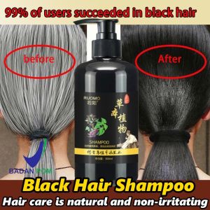 Shampo Penghitam Shampo Penghilang Uban Rambut Black Hair Shampoo Uban Menjadi Hitam Permanen Sampo Penghilang Uban Shampoo Uban Menjadi Hitam Black Herbal Natural Polygonum Multiflorum Hair Blackening / Vitamin Rambut-300ml