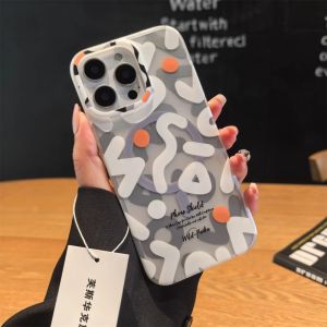 Graffiti Matte Phone Case for iPhone 17 16 15 Pro Max Back Cover For MagSafe Magnetic Charge Shell Anti-slip Silicone Soft Capas