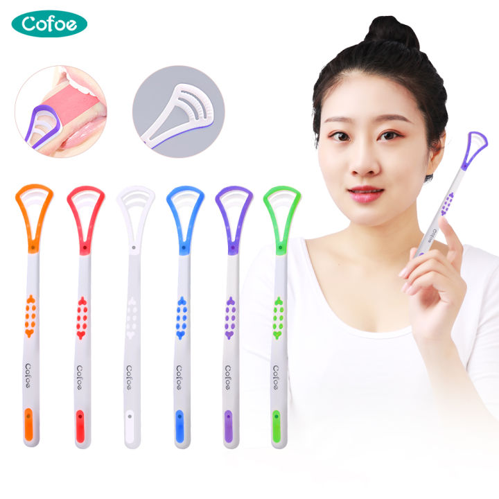 Cofoe 6pcs Oral Scrap Tongue Furred Scraper Removes Bad Breath Scraps ...